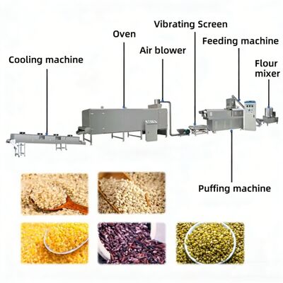 qualité Machines de fabrication de riz nutritionnel 500 kg/h Capacité avec acier inoxydable de qualité alimentaire et contrôle automatique de la température usine